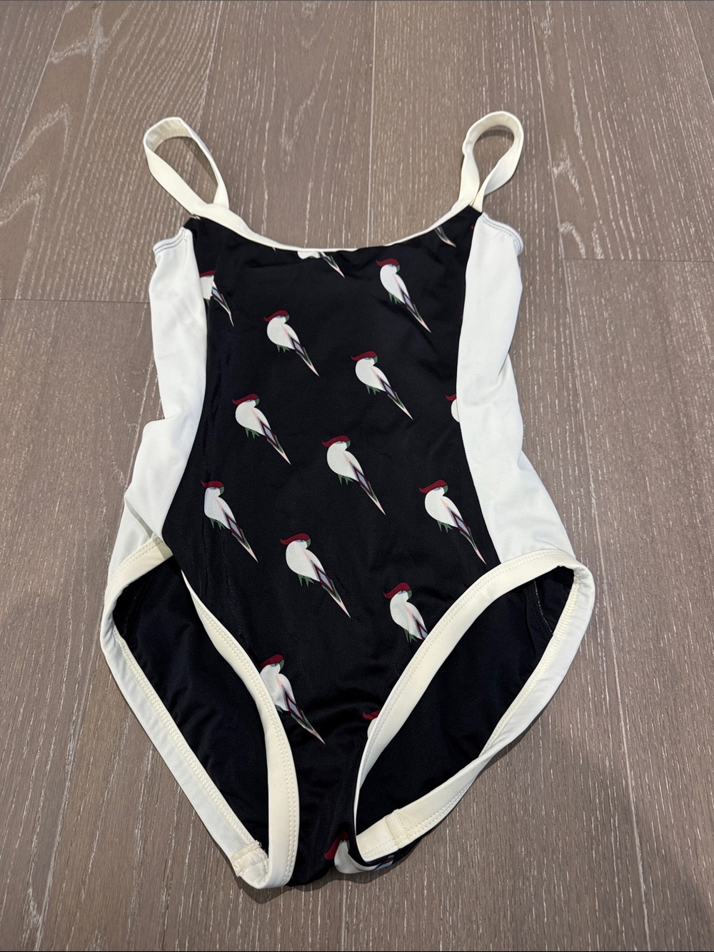 Marc By Marc Jacobs Black & White Bird-Print One-Piece Swimsuit
